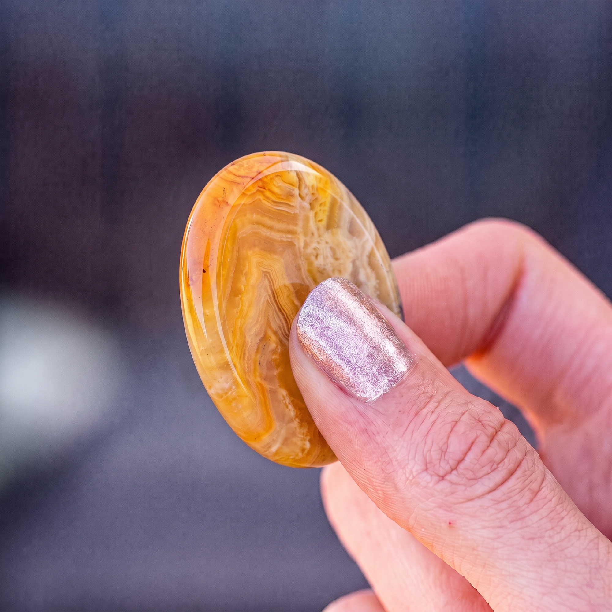 Lemon Agate Worry Stone