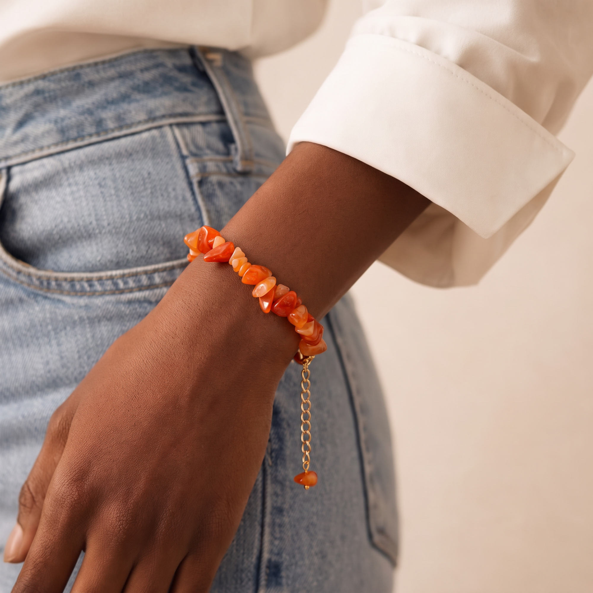 Carnelian Chip Bracelet