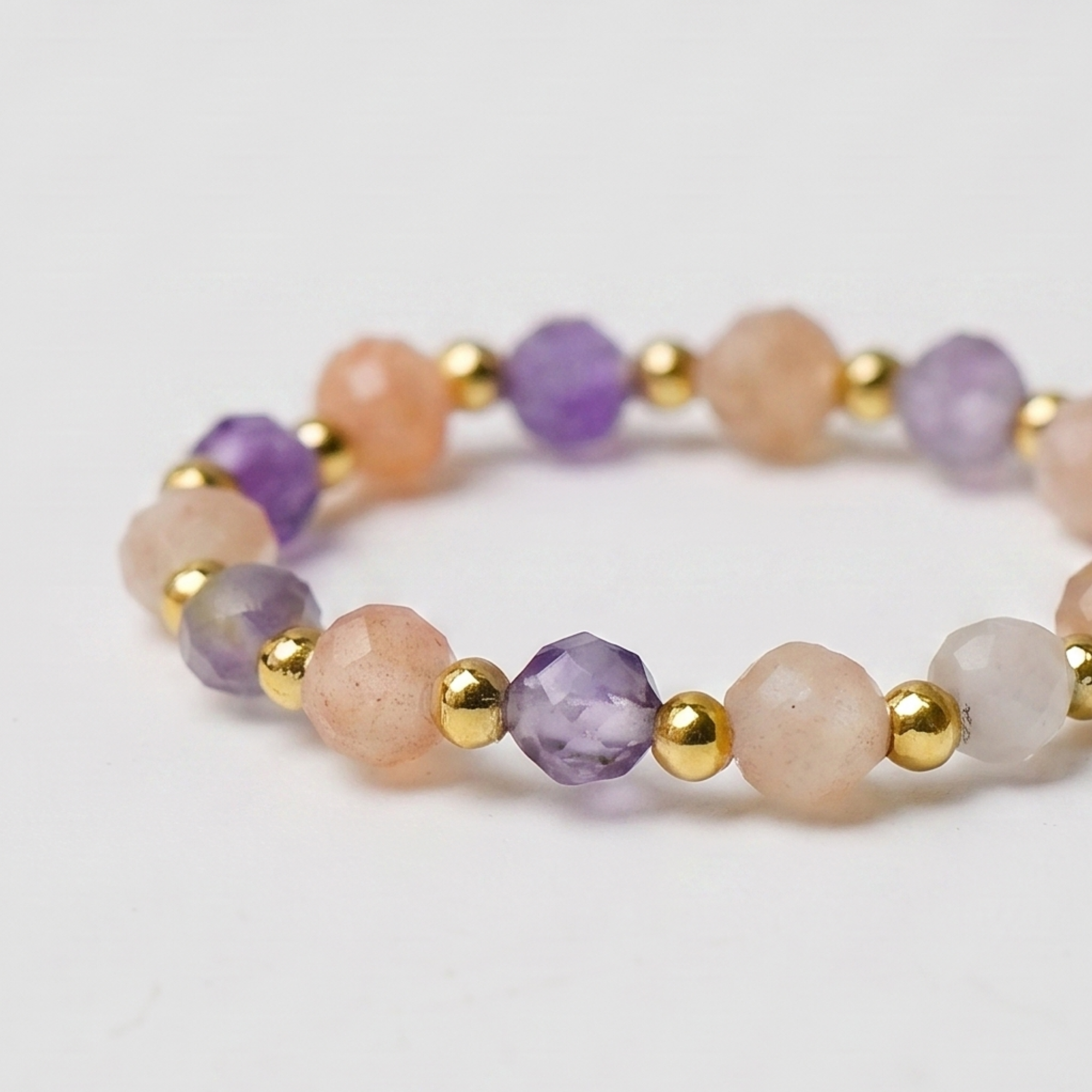 Sunstone & Amethyst Aura Ring