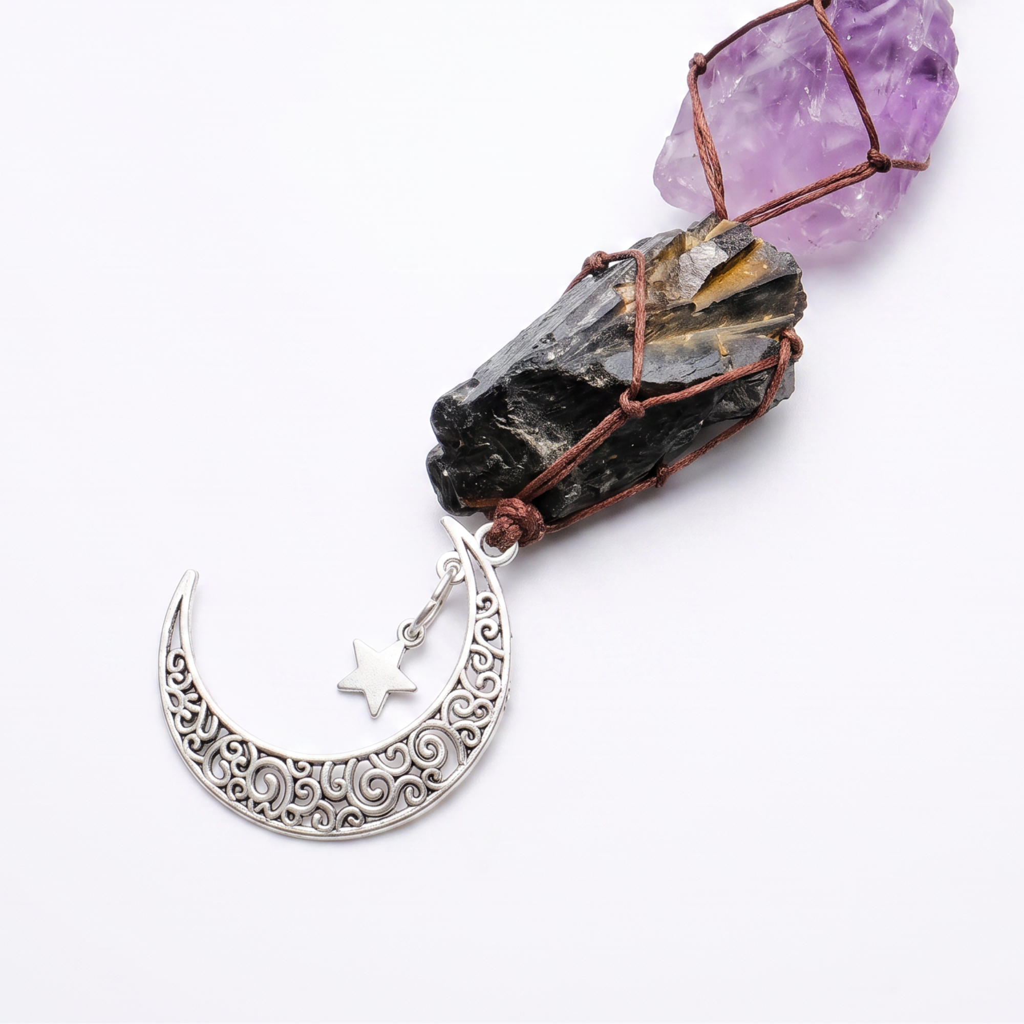Amethyst & Tiger Eye Car Charm