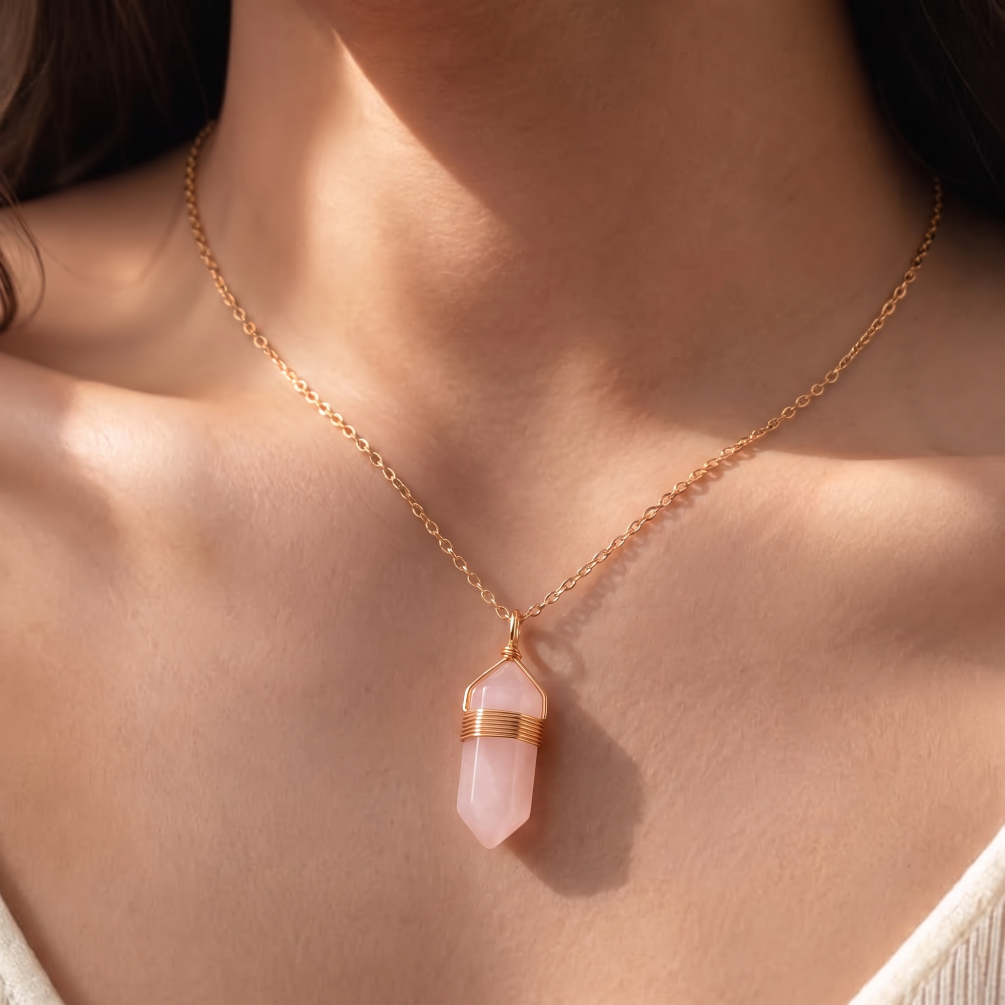 Rose Quartz Healing Necklace