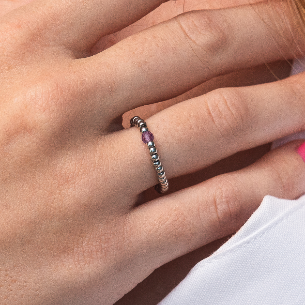 Birthstone Ring Silver