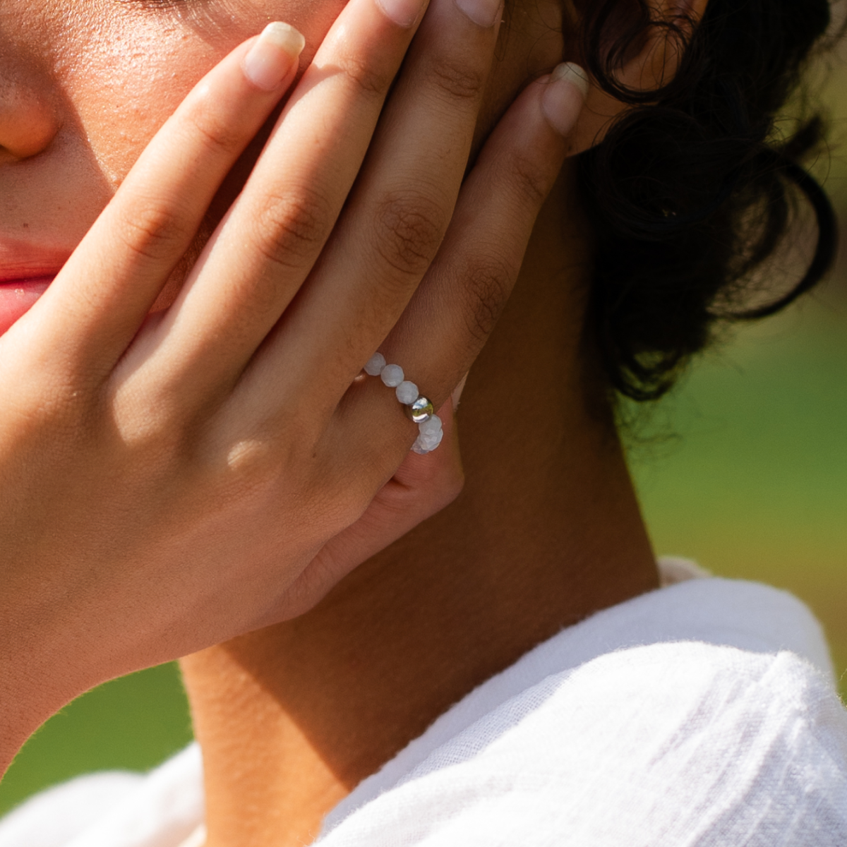 Selenite Energy Ring