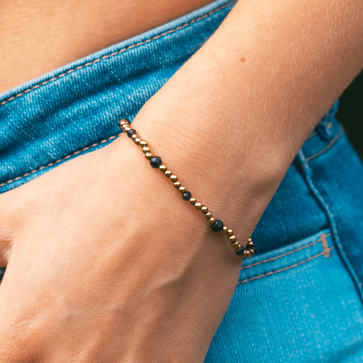 Black Tourmaline Stretch Bracelet