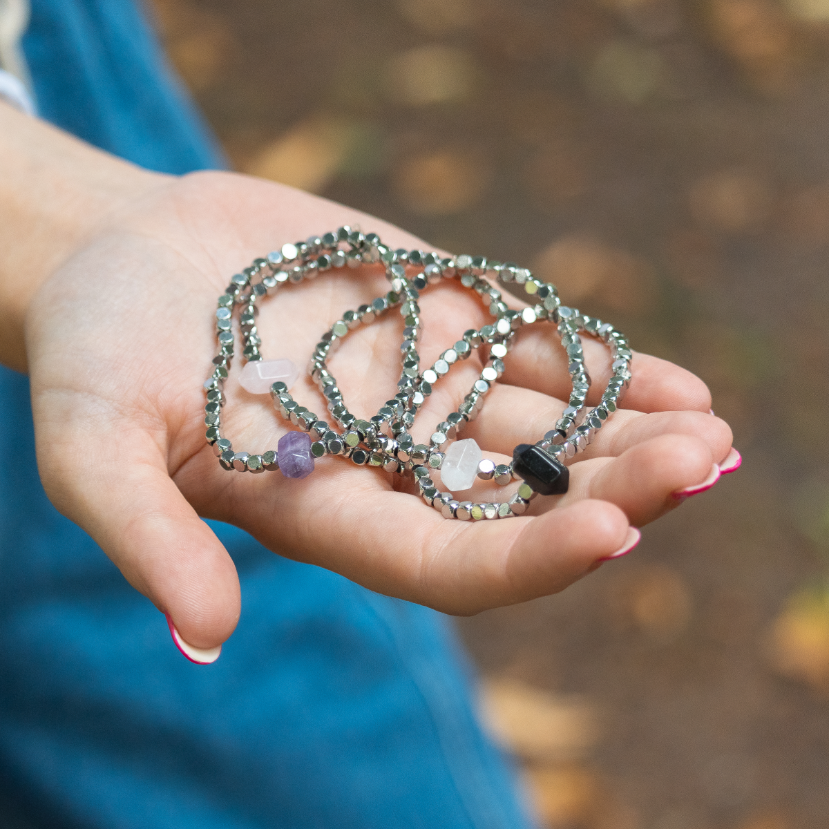 Rose Quartz Hex Bracelet