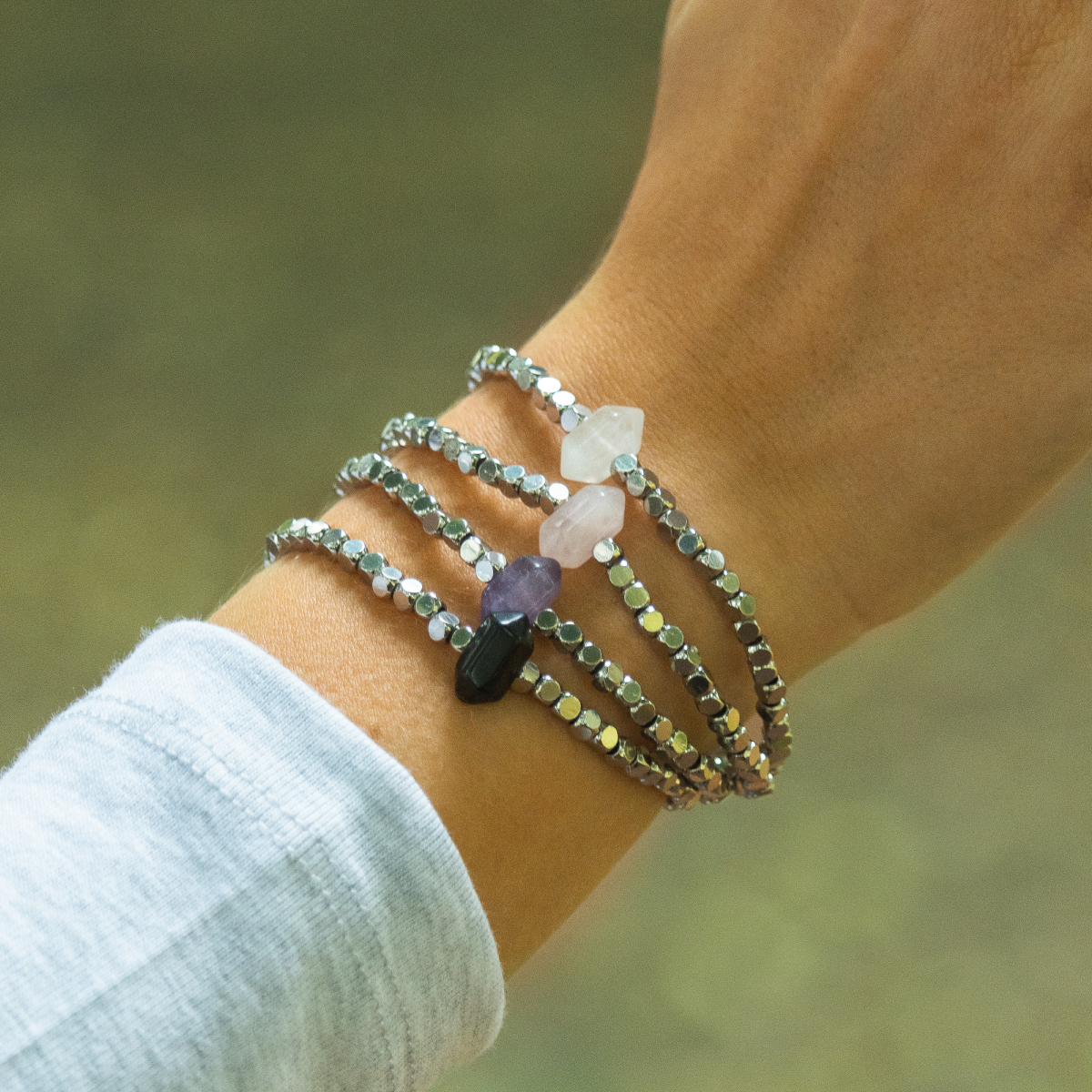 Rose Quartz Hex Bracelet