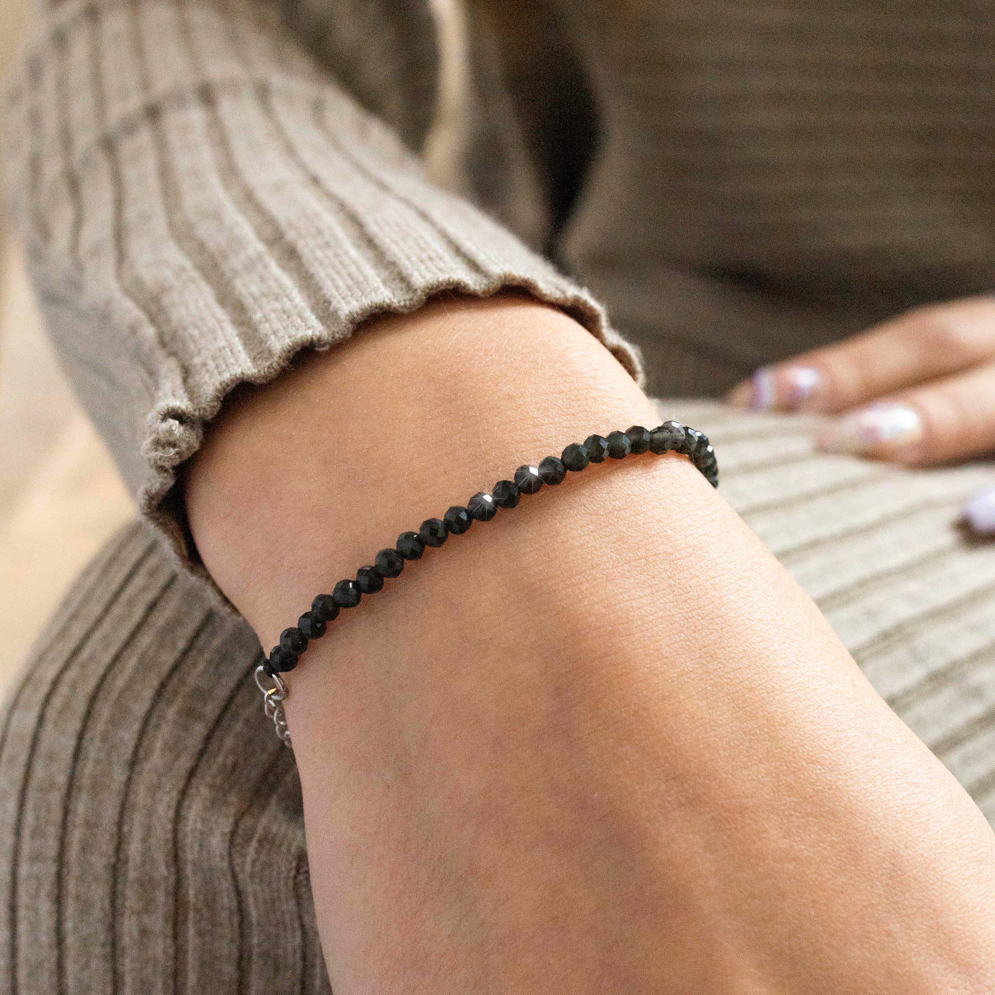 Obsidian Facet Bracelet