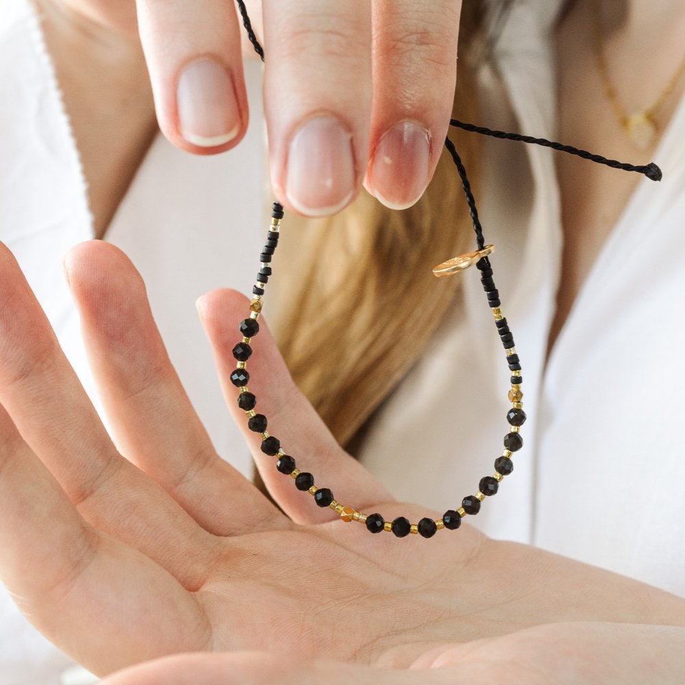 Black Tourmaline Beaded Bracelet - ISLA IDA™