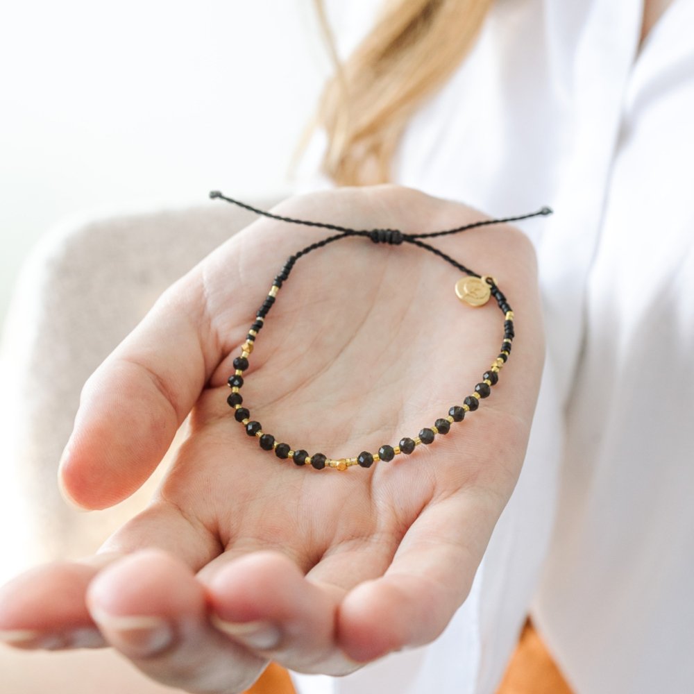 Black Tourmaline Beaded Bracelet - ISLA IDA™