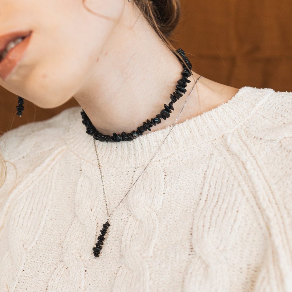 Black Tourmaline Chip Choker - ISLA IDA™