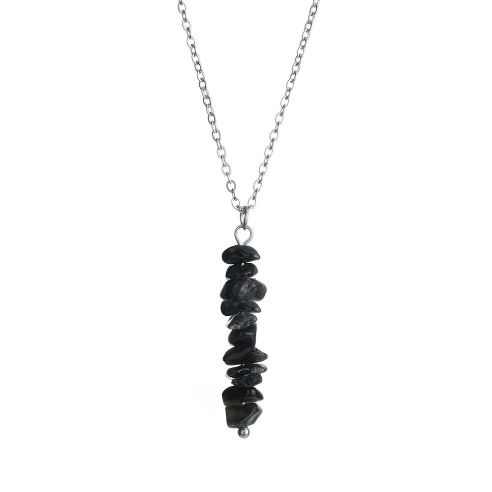 Black Tourmaline Chip Necklace - ISLA IDA™