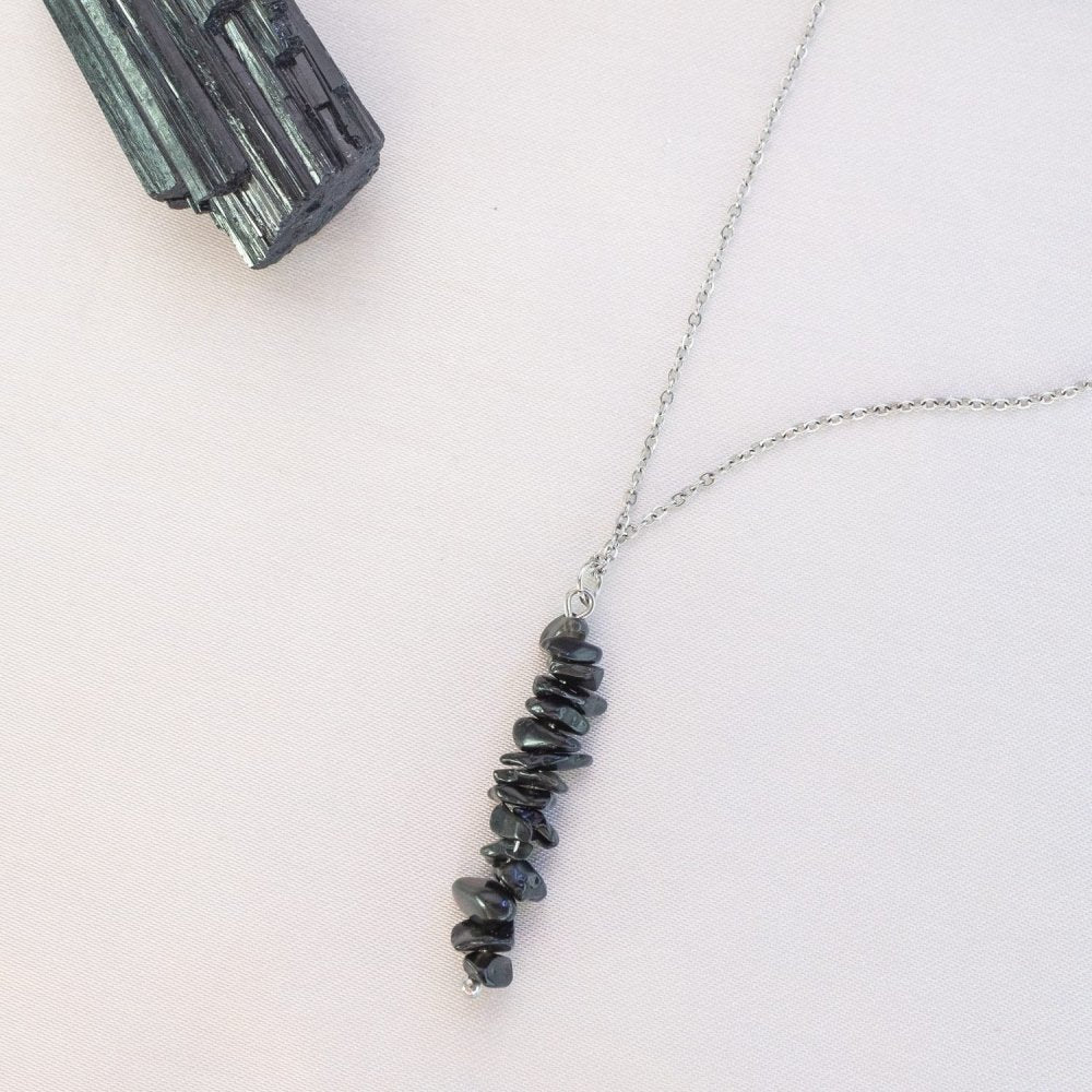 Black Tourmaline Chip Necklace - ISLA IDA™