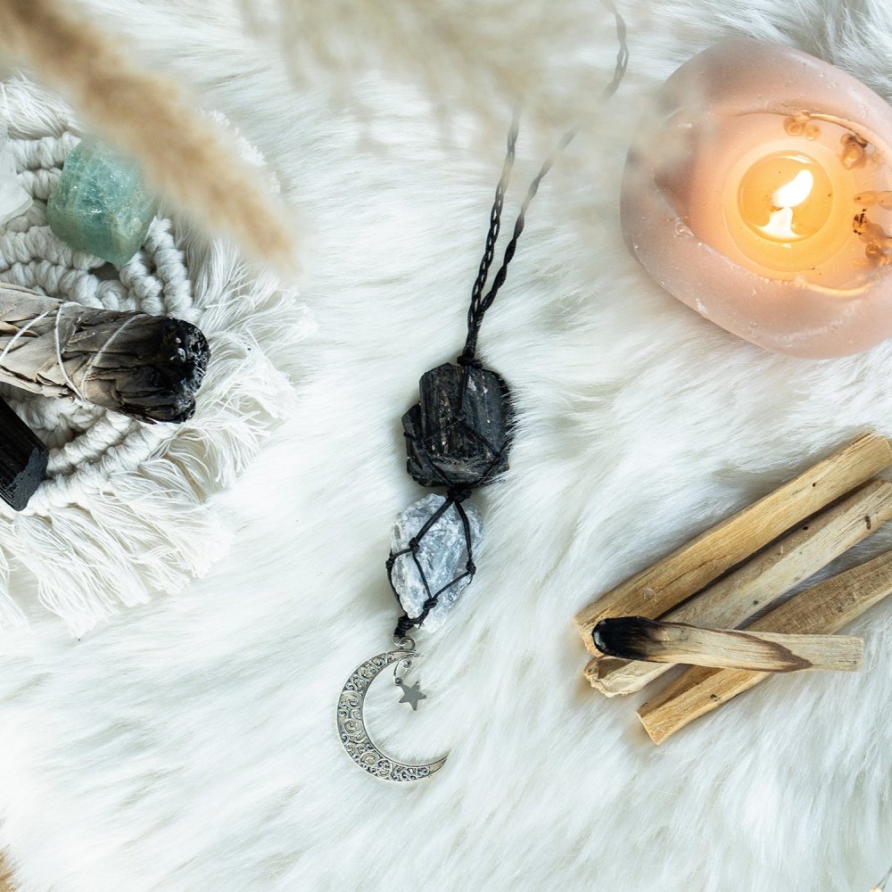Black Tourmaline & Kyanite Car Charm - ISLA IDA™
