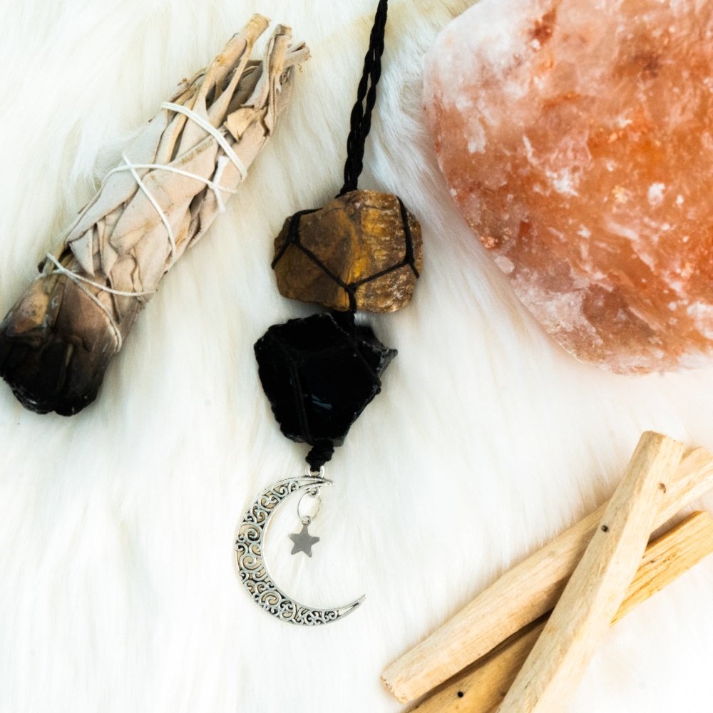 Tigers Eye & Obsidian Car Charm - ISLA IDA™