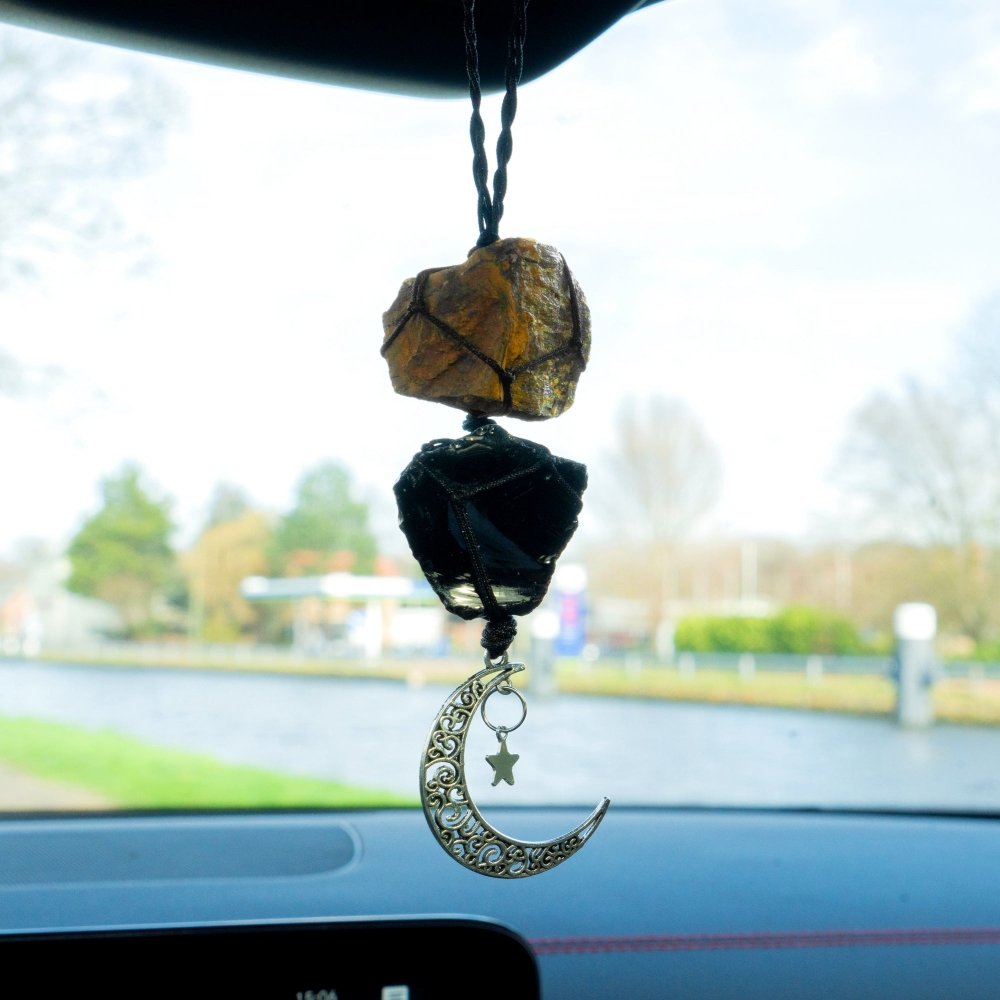 Tigers Eye & Obsidian Car Charm - ISLA IDA™