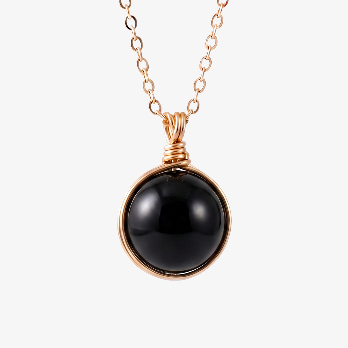 Black Onyx Orb Necklace