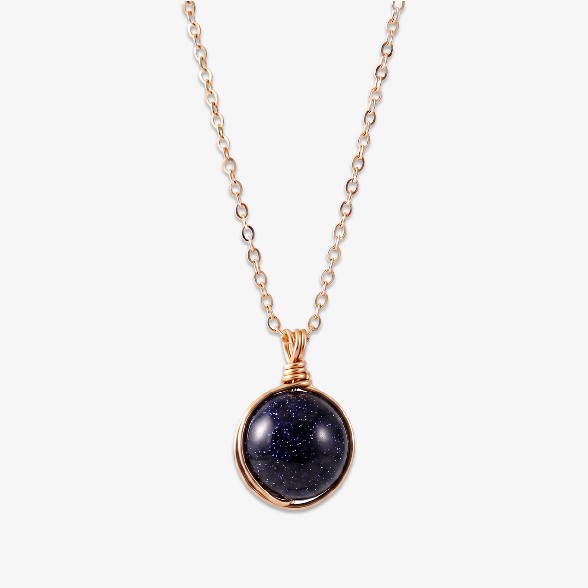 Blue Goldstone Orb Necklace