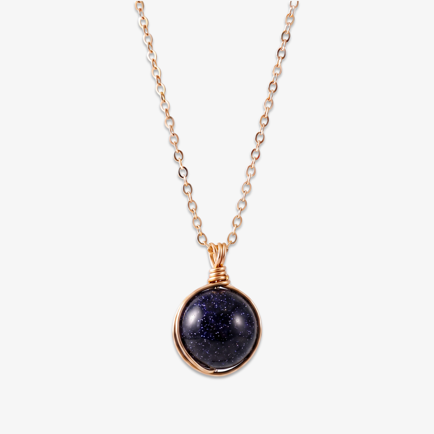Blue Goldstone Orb Necklace