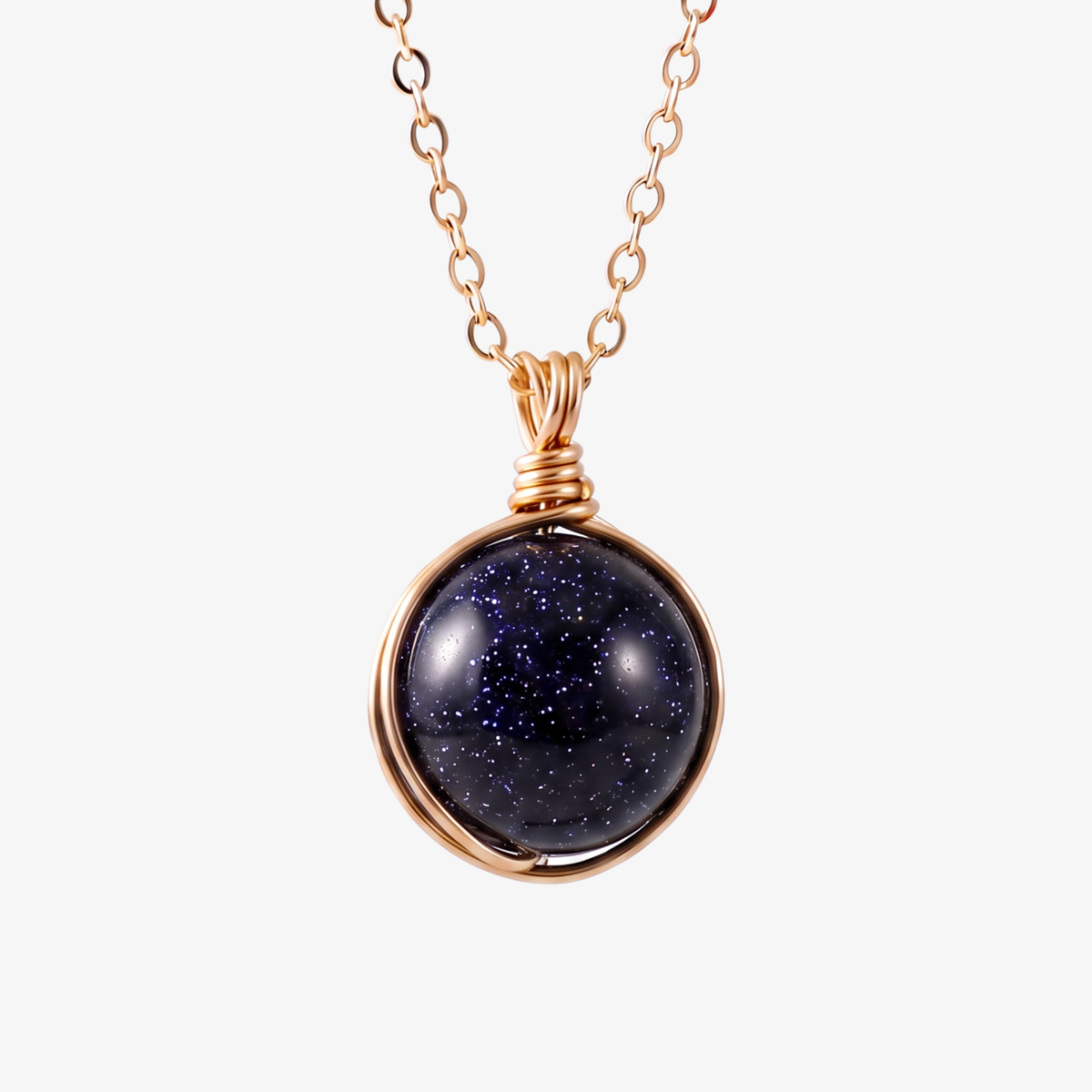 Blue Goldstone Orb Necklace