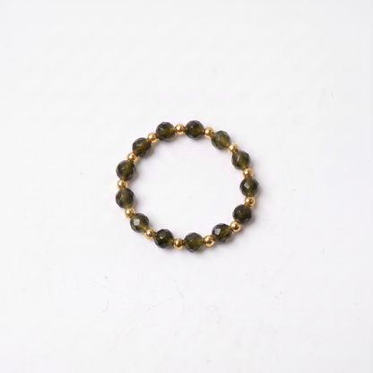 Gold Obsidian Aura Ring
