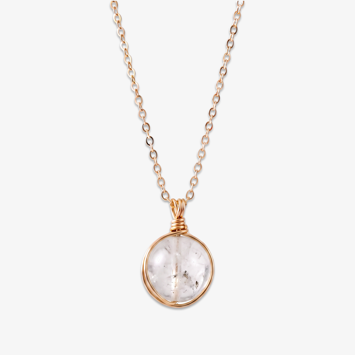 Clear Quartz Orb Necklace