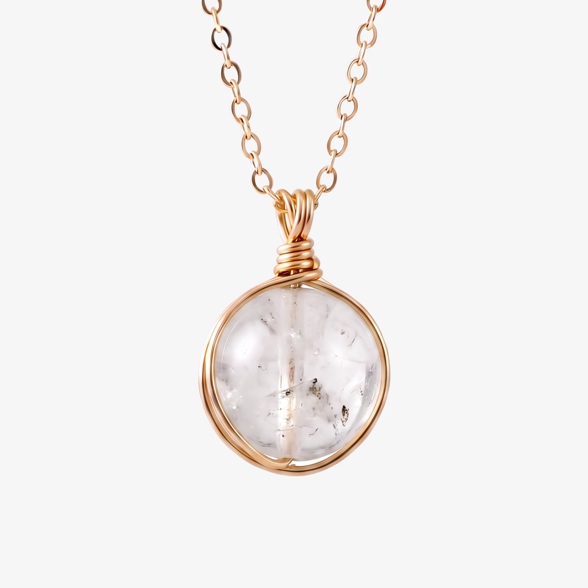Clear Quartz Orb Necklace
