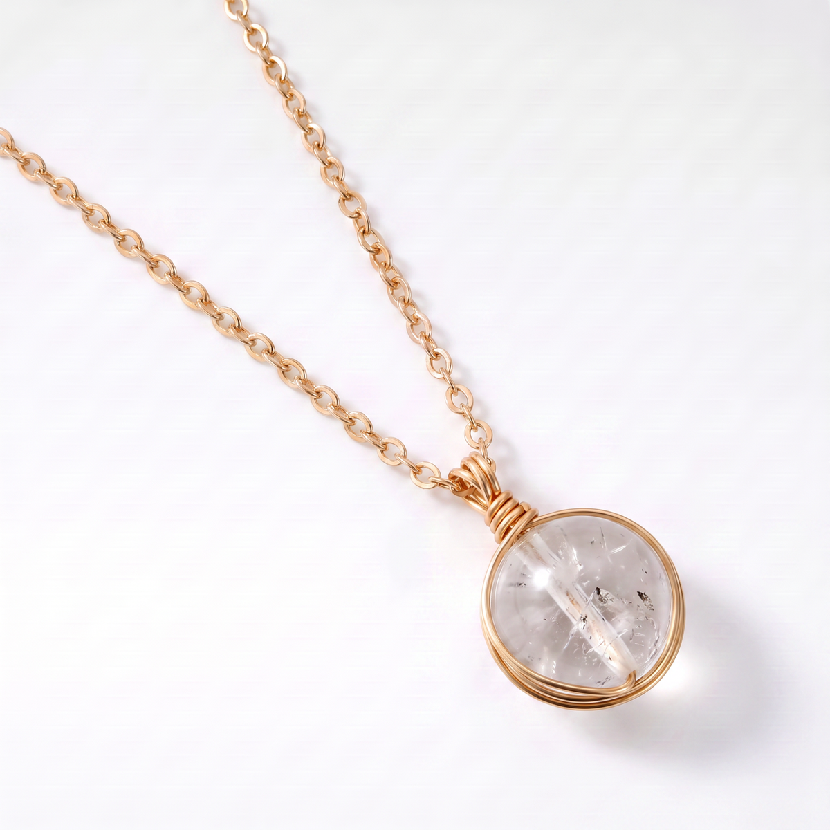 Clear Quartz Orb Necklace