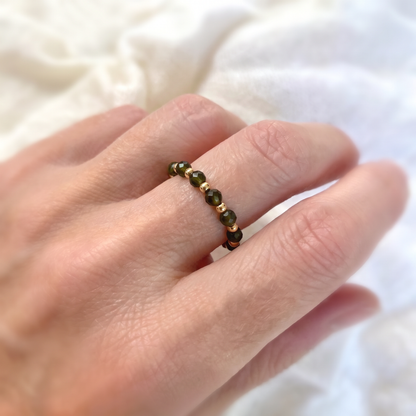 Gold Obsidian Aura Ring