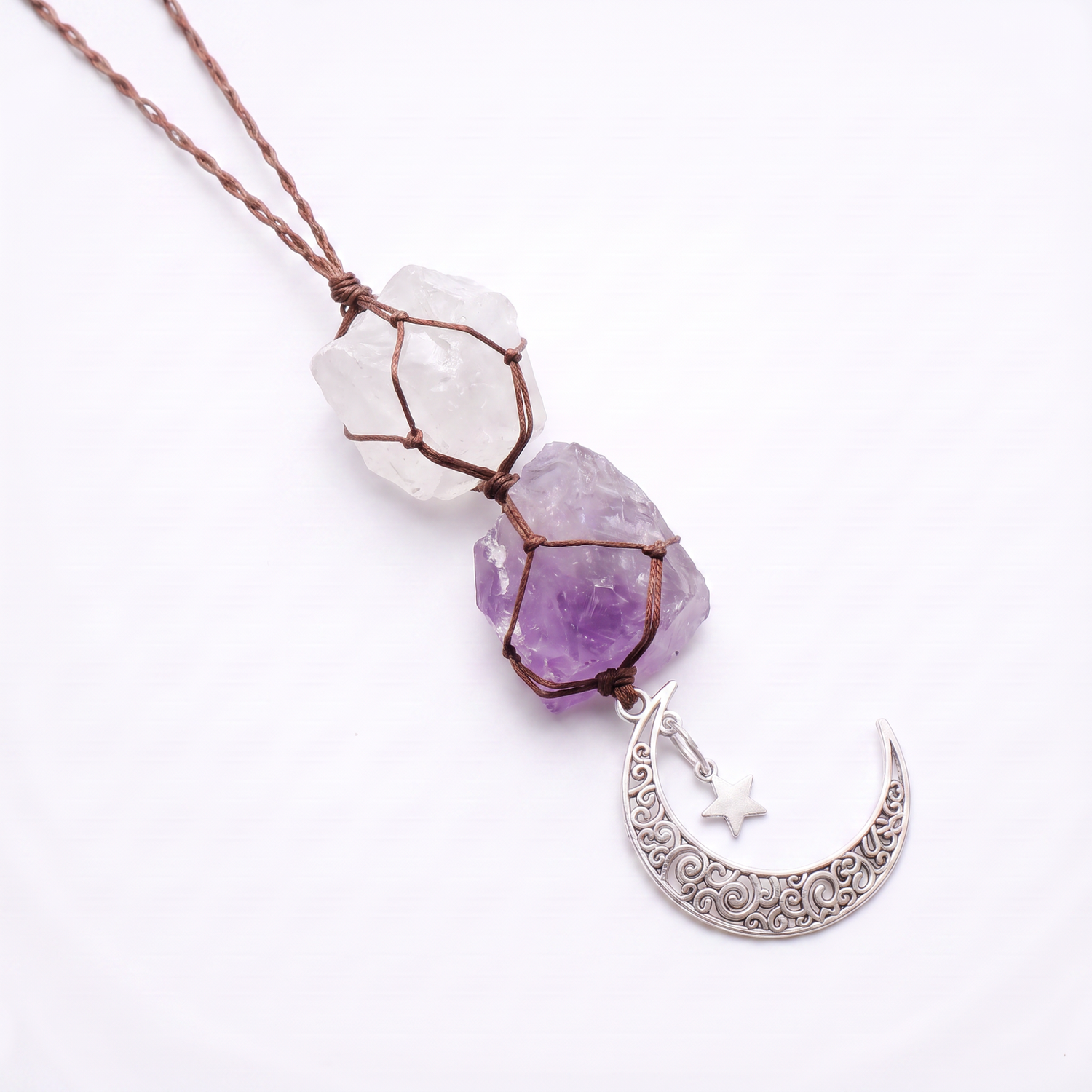 Amethyst &amp; Quartz Car Charm