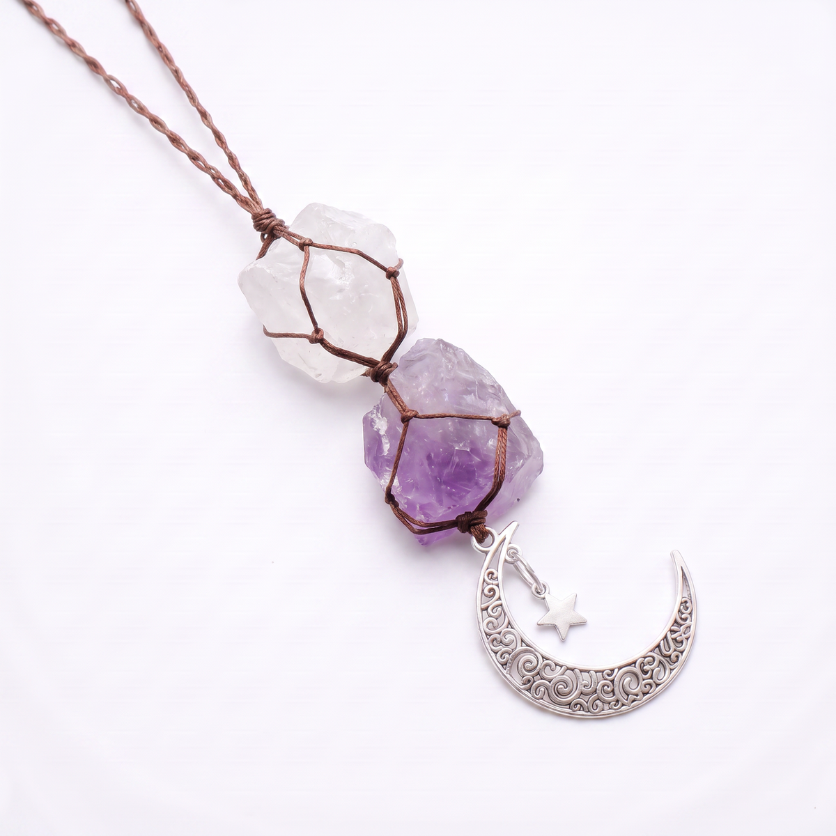 Amethyst & Quartz Car Charm