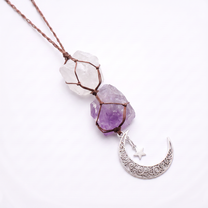 Amethyst &amp; Quartz Car Charm
