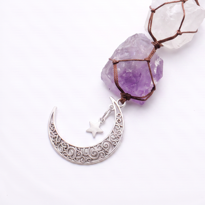 Amethyst &amp; Quartz Car Charm