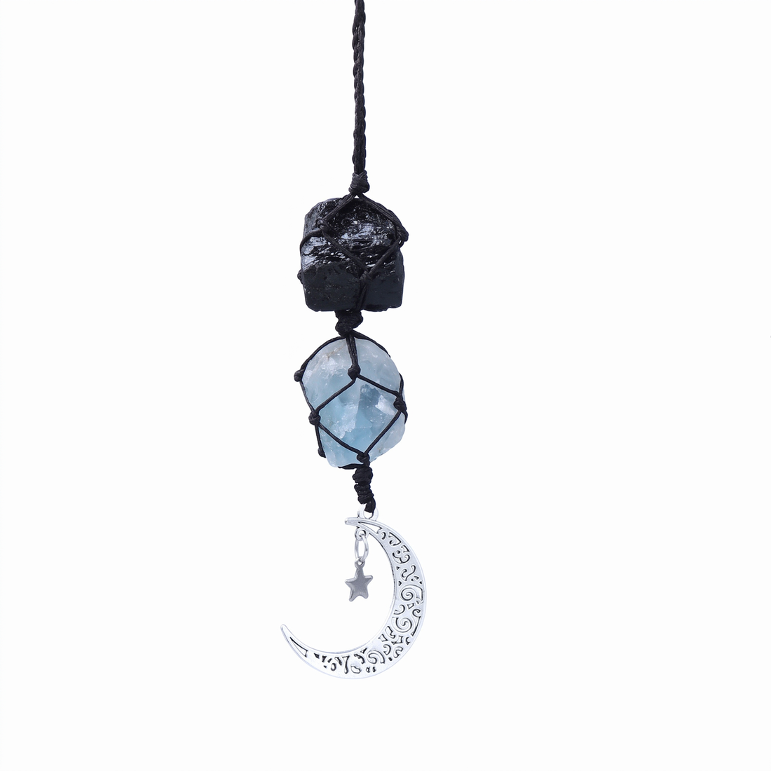 Black Tourmaline &amp; Kyanite Car Charm
