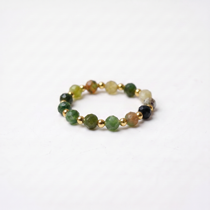 Indian Agate Aura Ring