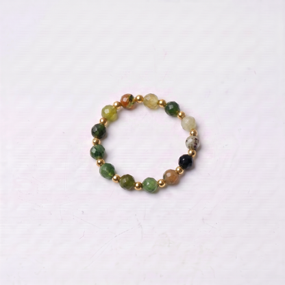 Indian Agate Aura Ring