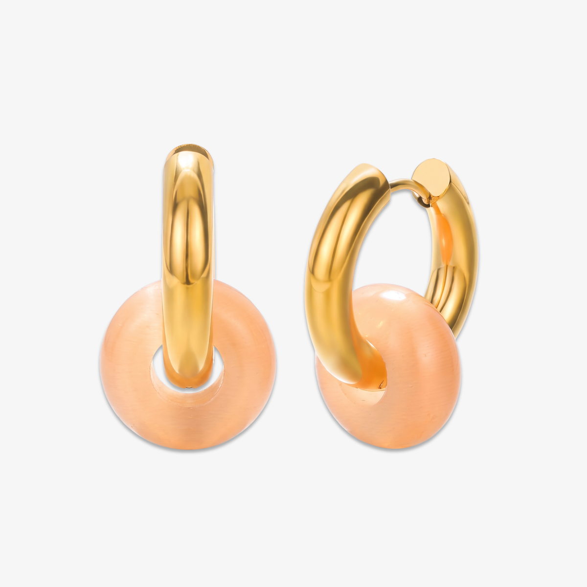 Peach Moonstone Earrings