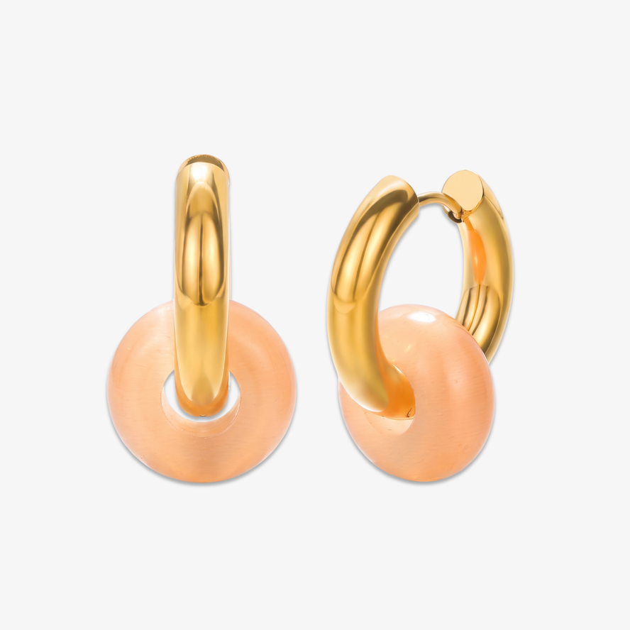 Peach Moonstone Earrings