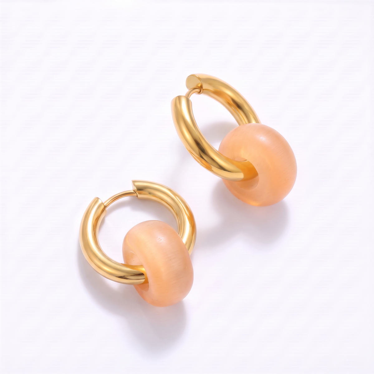 Peach Moonstone Earrings