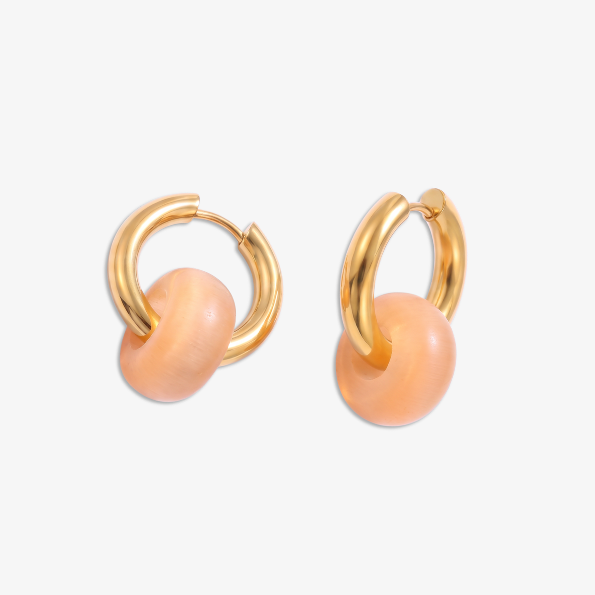 Peach Moonstone Earrings