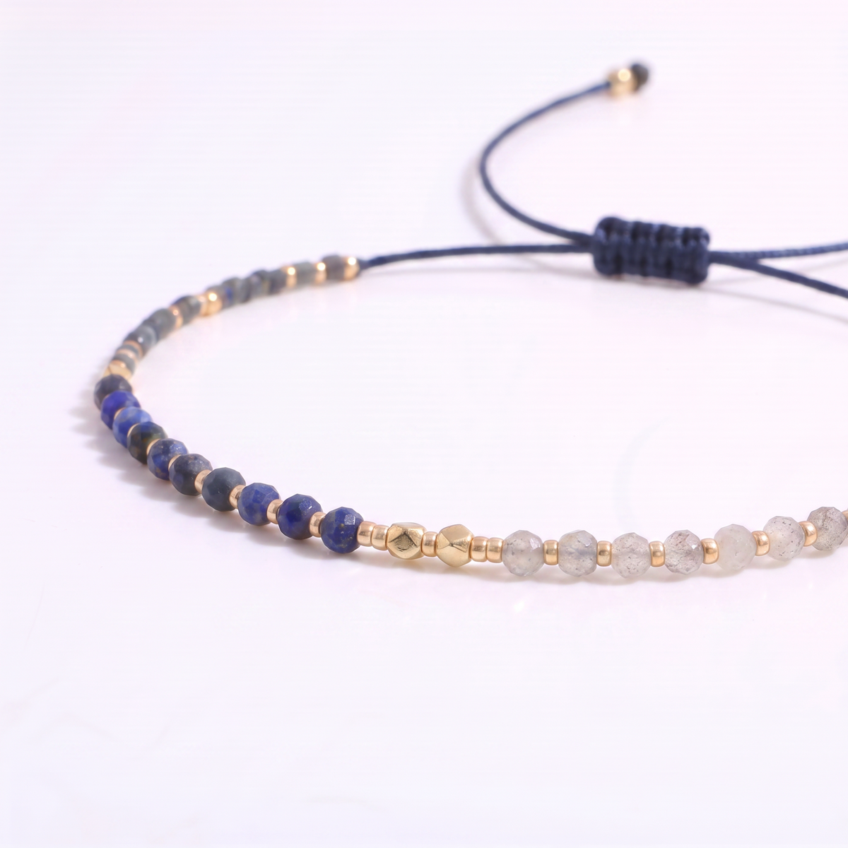 Lapis Lazuli & Quartz Beaded Bracelet