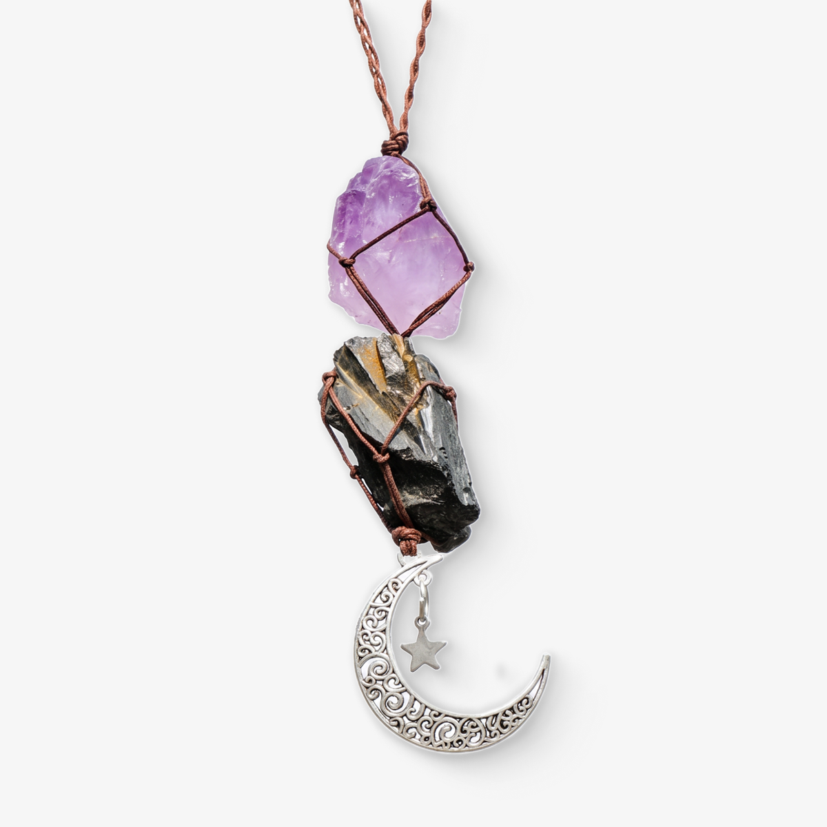 Amethyst & Tiger Eye Car Charm