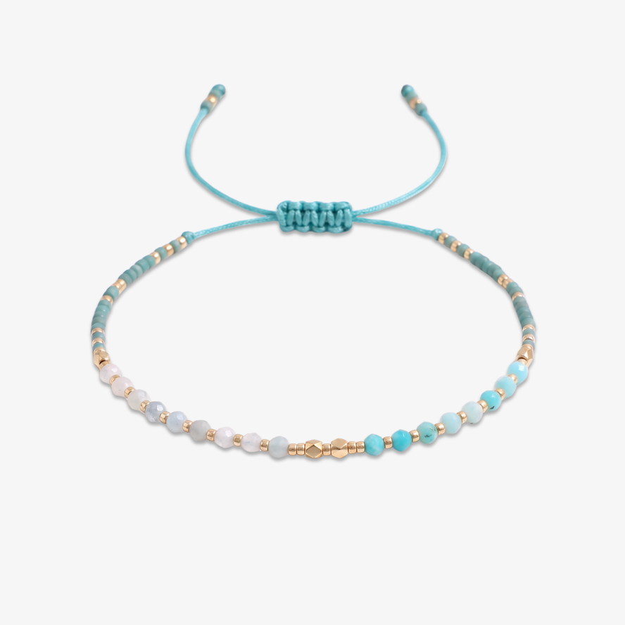 Amazonite & Aquamarine Beaded Bracelet