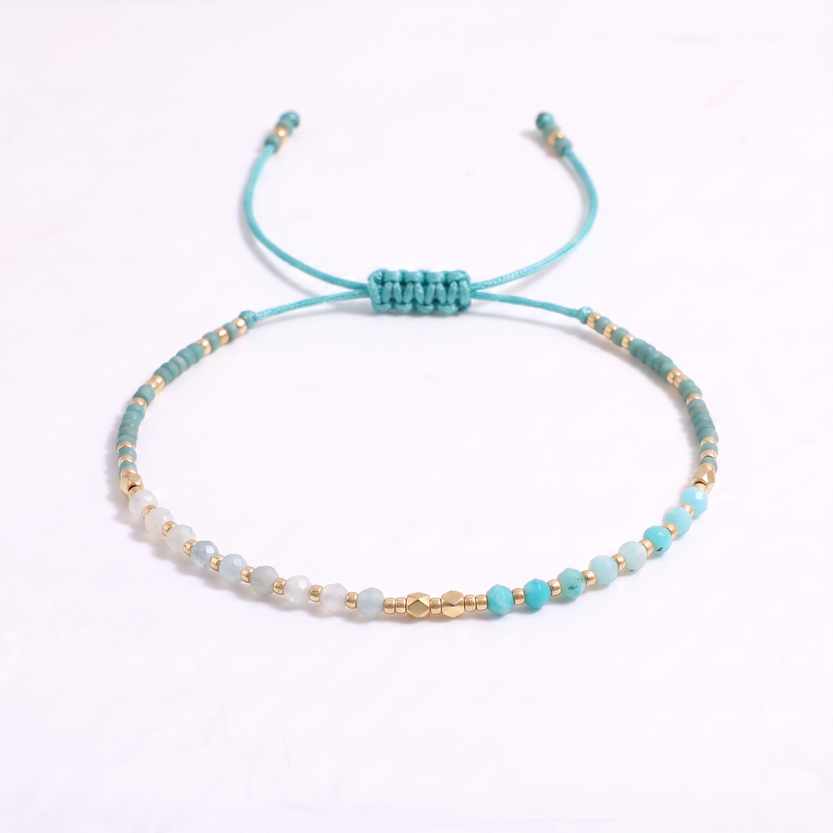 Amazonite & Aquamarine Beaded Bracelet