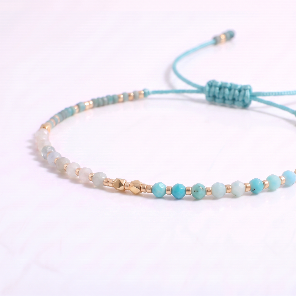 Amazonite & Aquamarine Beaded Bracelet