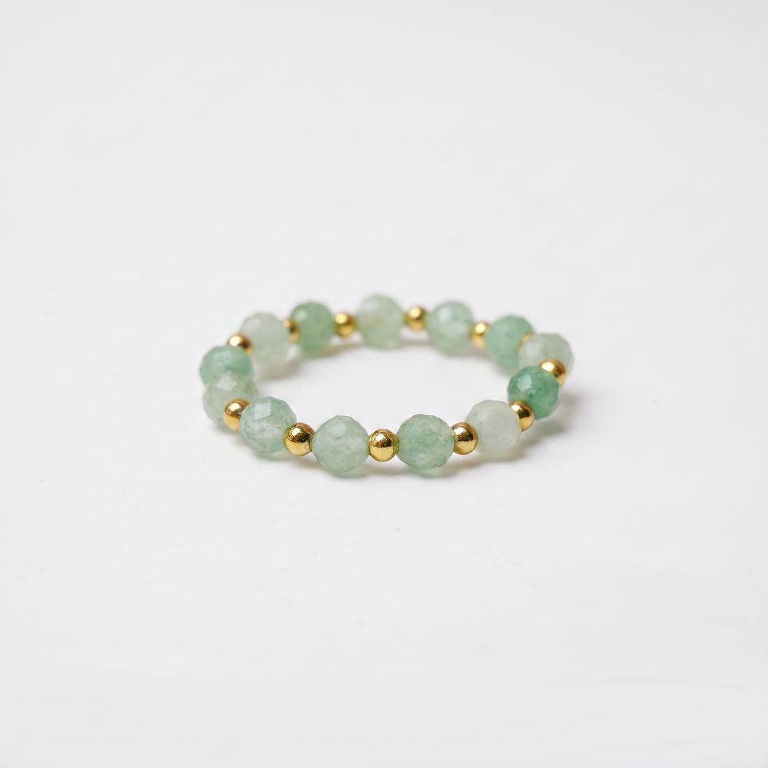 Green Quartz Aura Ring