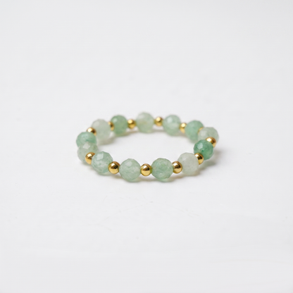 Green Quartz Aura Ring