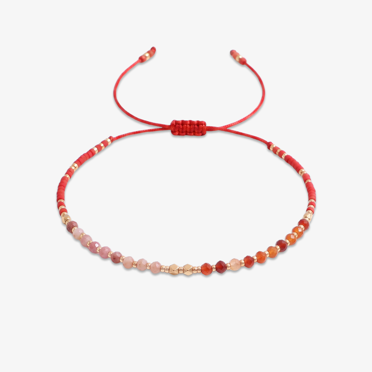 Carnelian & Sunstone Beaded Bracelet
