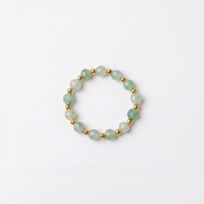 Green Quartz Aura Ring