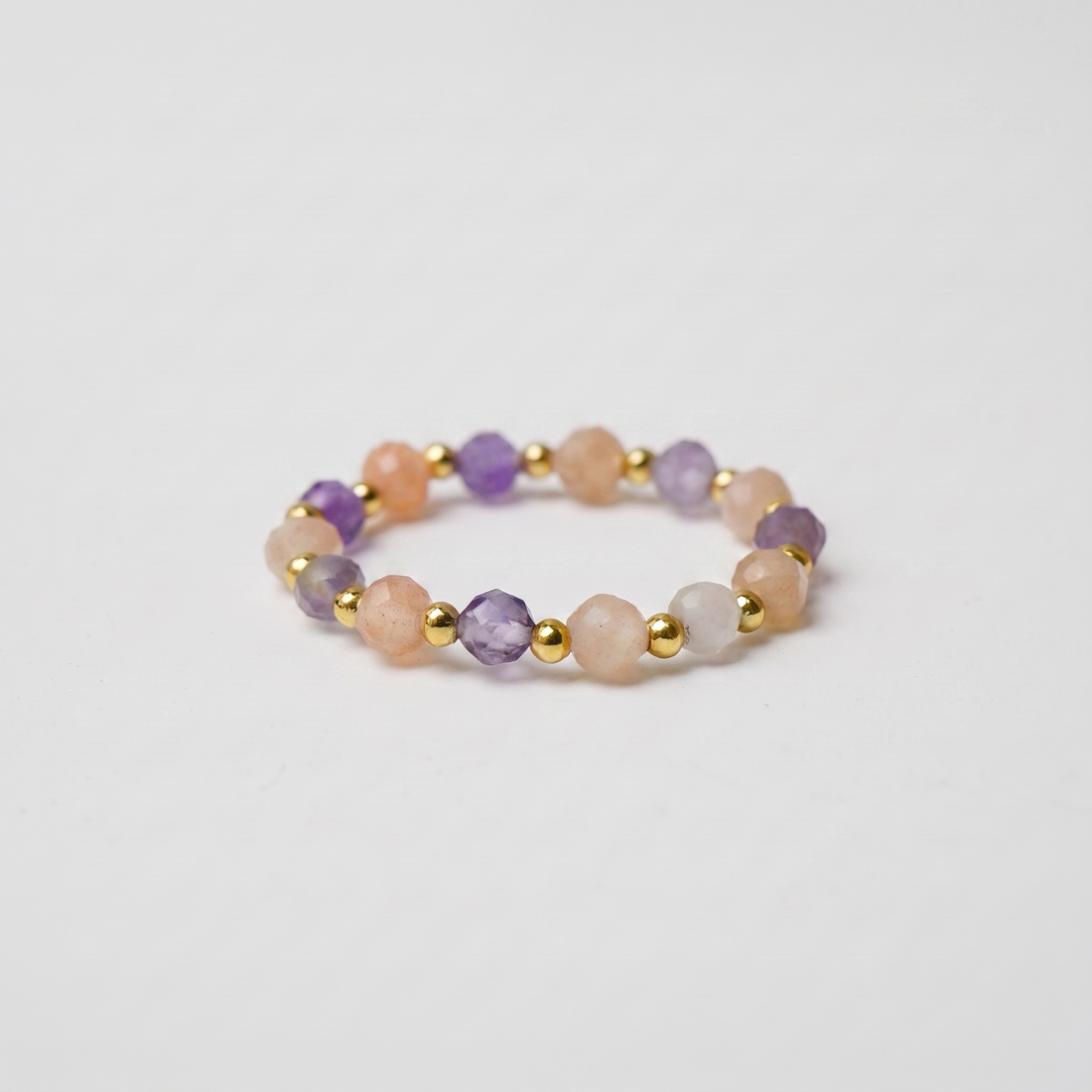 Sunstone &amp; Amethyst Aura Ring