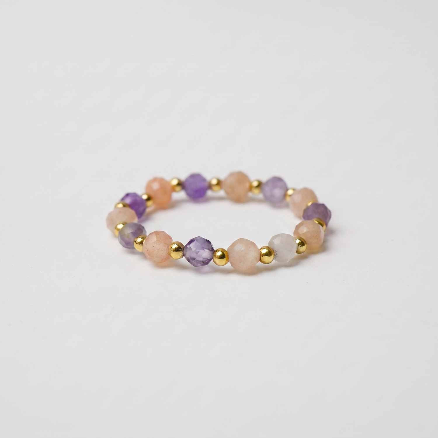 Sunstone &amp; Amethyst Aura Ring